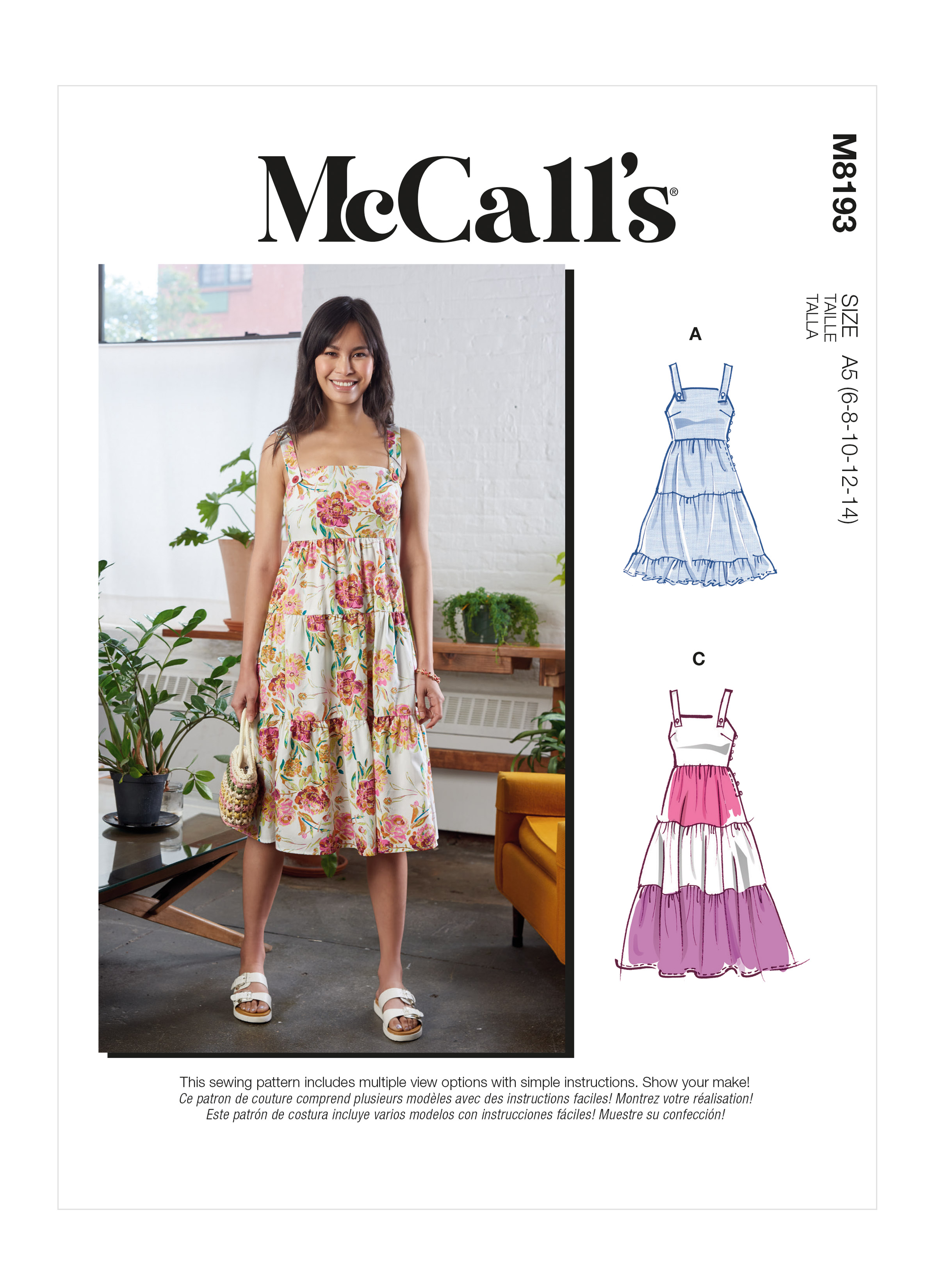 MCCALL'S MISSES' DRESSES 8193 Size 6-8-10-12-14  A5